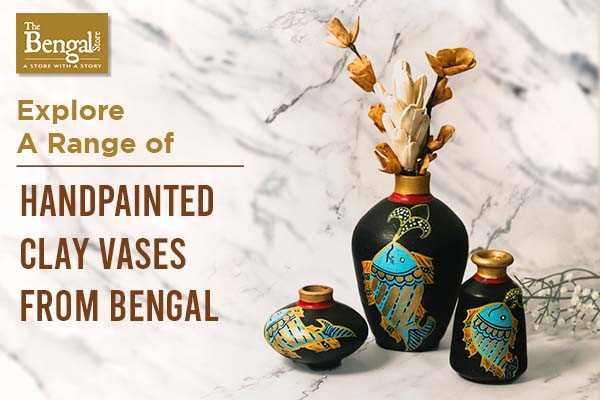 Explore A Range of Handpainted Clay Vases from Bengal
