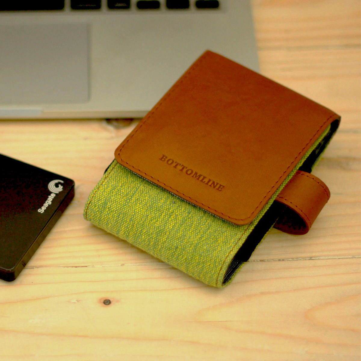 Leather and Juco Hard Disk Cases (Green)