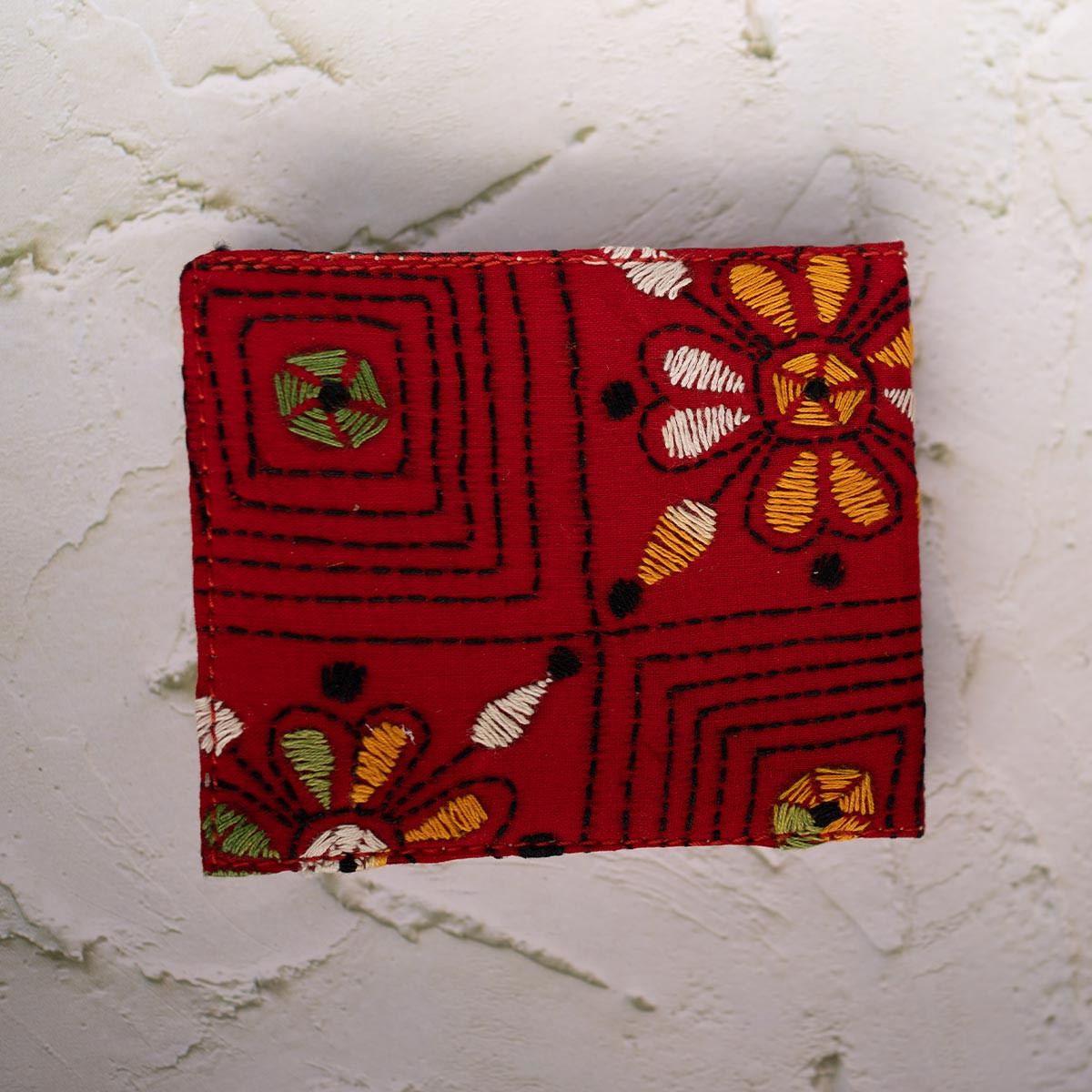 Kantha-stitched Slip Pad (Red)