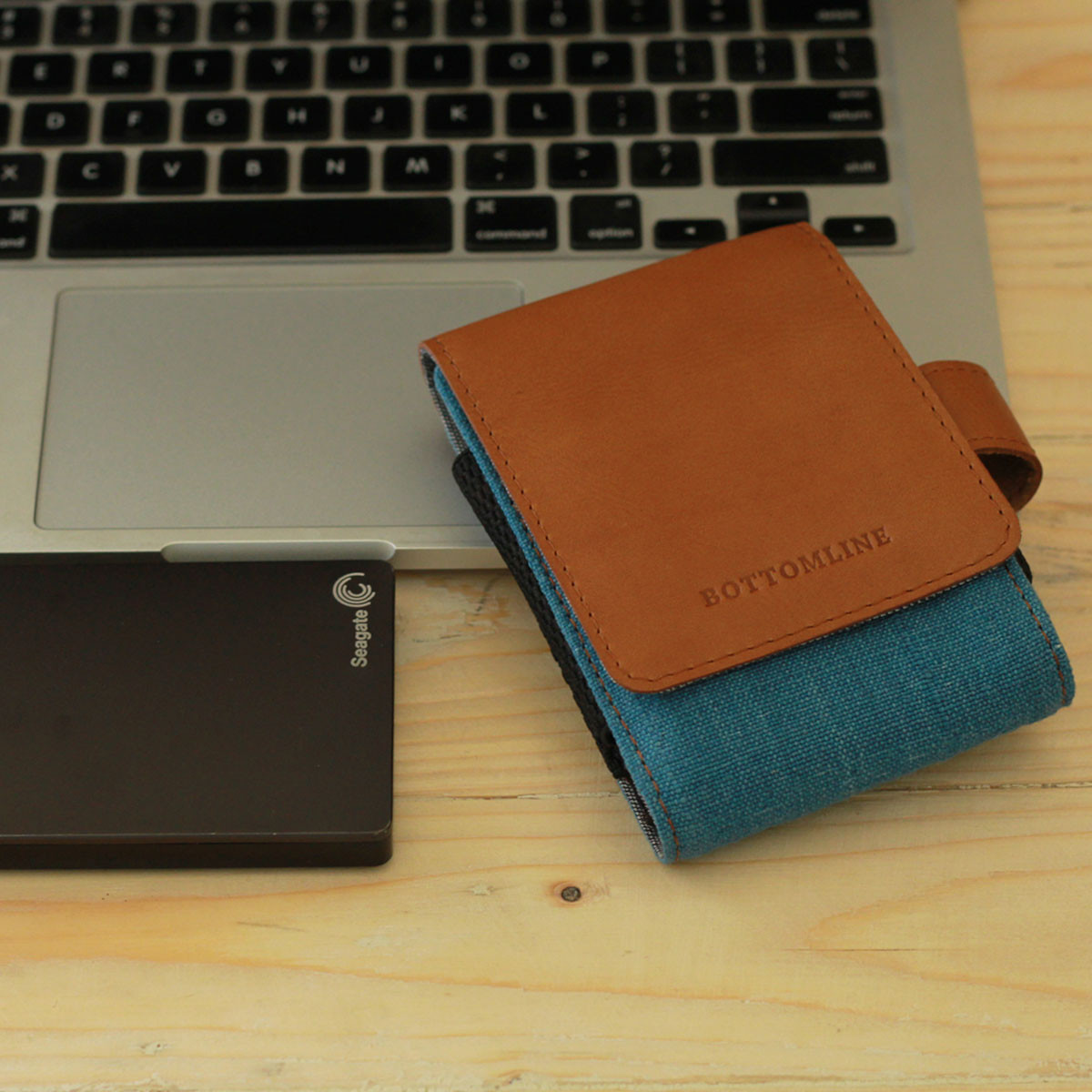 Leather and Juco Hard Disk Cases (Blue)