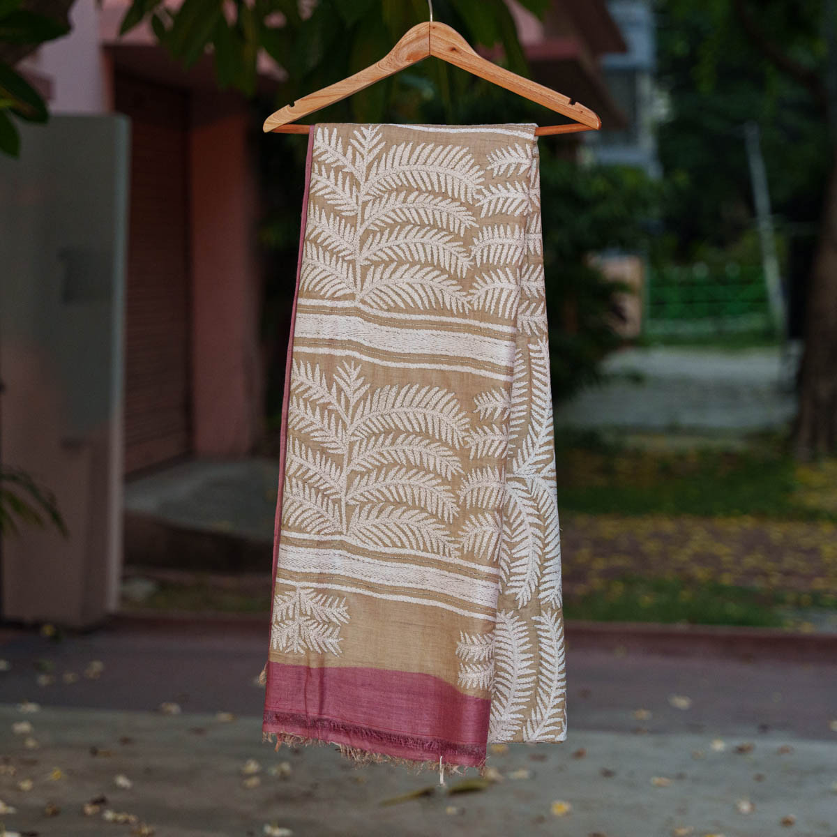 Tussar with Kantha Stitch 