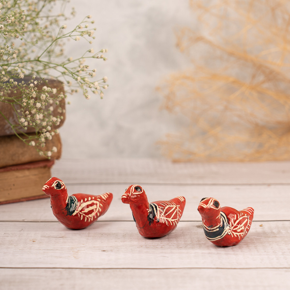 Galar Putul/Shellac dolls Set of 3 Mini birds