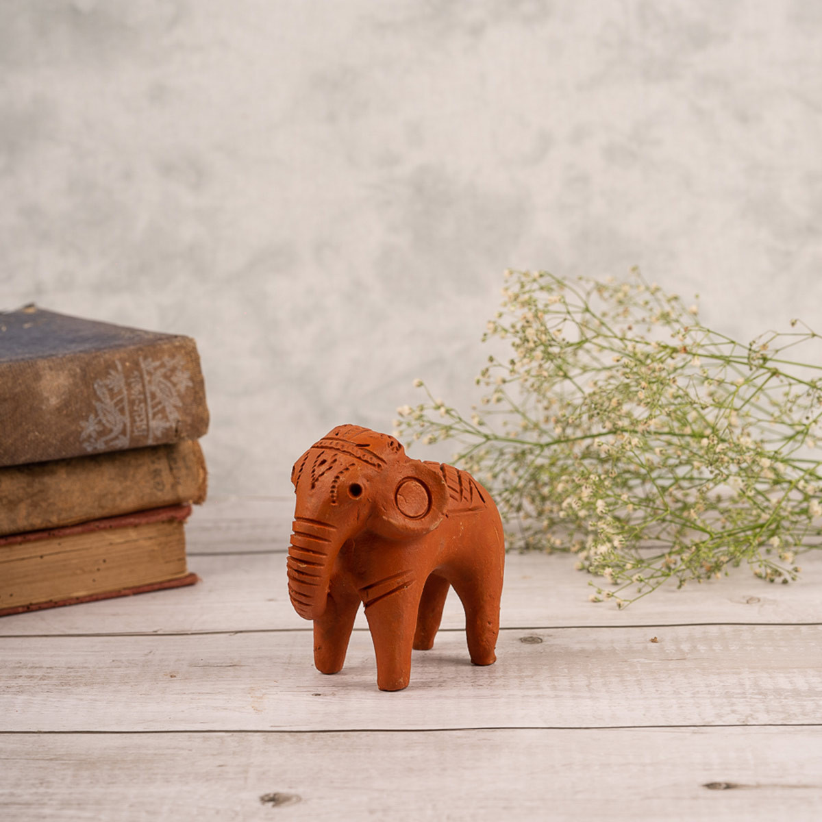 Terracotta Elephant and Horse (Set of 2)