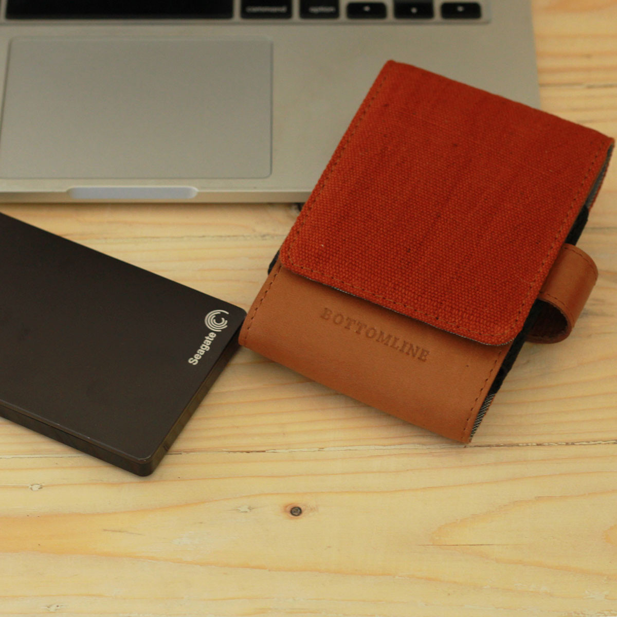 Leather and Juco Hard Disk Cases(Brown/Rust)