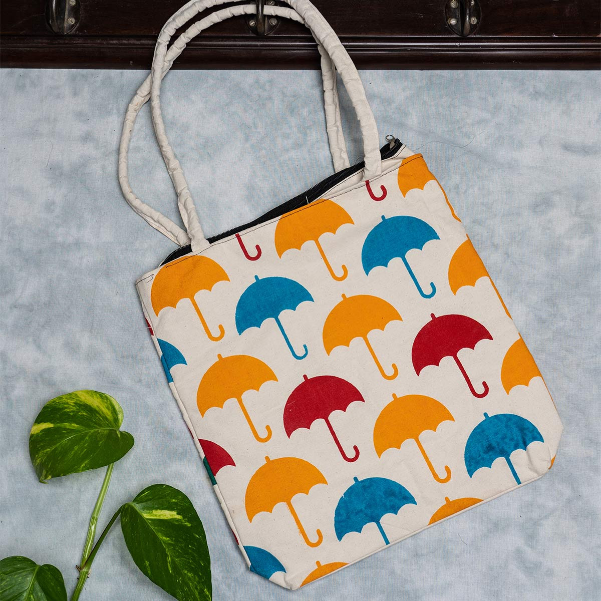 Cotton Tote Bag (umbrella pattern)